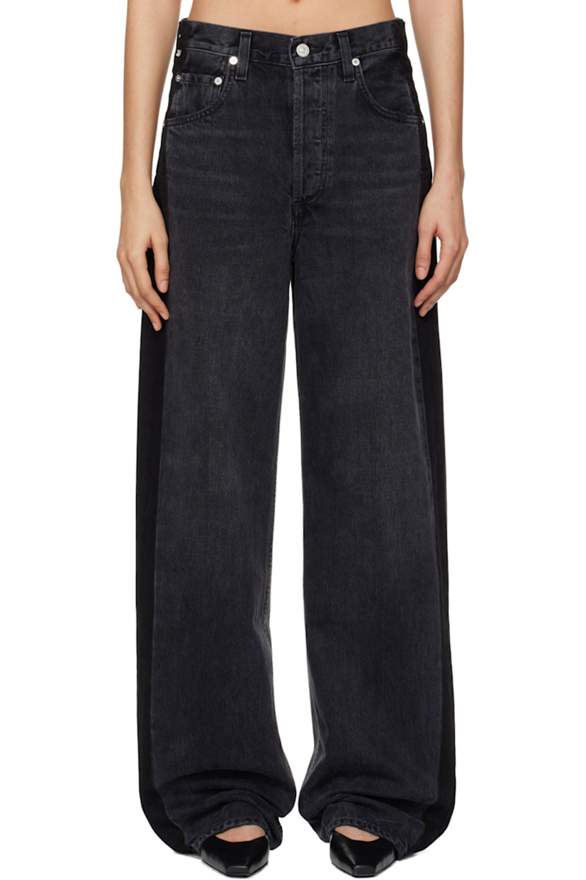 Loose-fit non-stretch regenerative cotton denim jeans. Fading, whiskering, and distressing throughout.

· Belt loops
· Five-pocket styling
· Button-fly
· Logo flag at front waistband
· Stripe at outseams
· Leather logo patch at back waistband
· Logo-engraved silver-tone hardware

Part of the HUMANITY collection.

Supplier color: Black salt