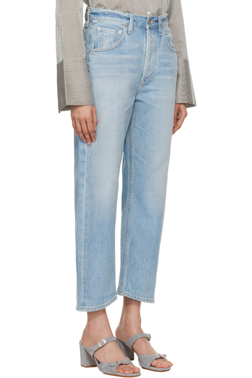 Loose-fit tapered non-stretch denim jeans. Distressing, fading, and whiskering throughout.

· Low-rise
· Belt loops
· Five-pocket styling
· Button-fly
· Logo flag at front waistband
· Rolled cuffs
· Leather logo patch at back waistband
· Logo-engraved silver-tone hardware
· Contrast stitching in tan

Part of the HUMANITY collection.

Supplier color: Ribbon