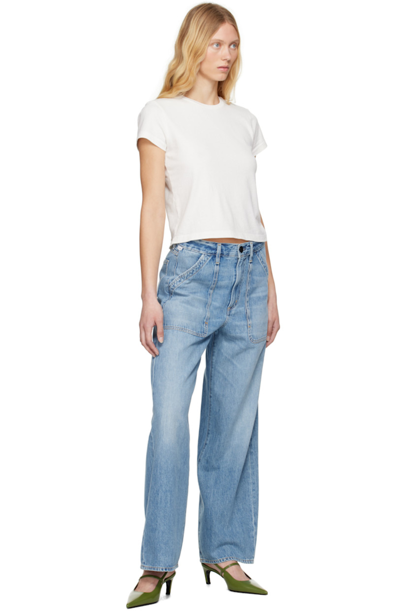 Relaxed-fit non-stretch regenerative cotton denim jeans. Fading and whiskering throughout.

· Belt loops
· Four-pocket styling
· Zip fly
· Logo flag at front waistband
· Leather logo patch at back waistband
· Contrast stitching in tan

Part of the HUMANITY collection.

Supplier color: Zenith