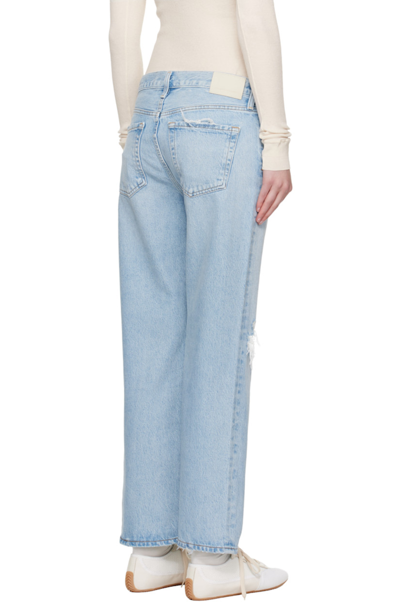 Non-stretch regenerative cotton- and recycled lyocell-blend denim jeans. Fading, whiskering, and distressing throughout.

· Straight-leg and relaxed-fit
· Low-rise
· Belt loops
· Five-pocket styling
· Button fly
· Rip at knees
· Logo patch at outseam
· Leather logo patch at back waistband
· Logo-engraved silver-tone hardware
· Contrast stitching in tan

Supplier color: Pagoda