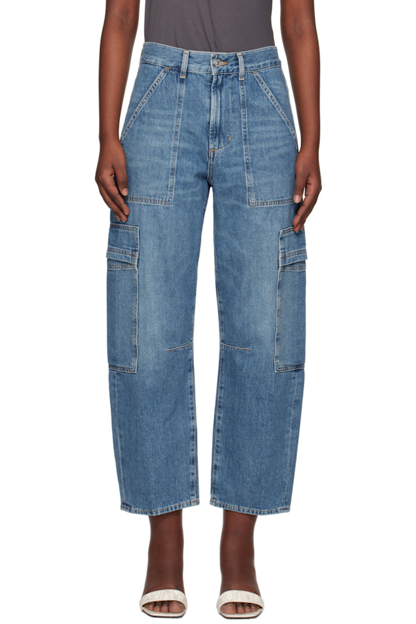 Tapered non-stretch regenerative cotton denim jeans. Fading, whiskering, and subtle distressing throughout.

· Loose-fit and straight-leg
· Belt loops
· Four-pocket styling
· Zip fly
· Darts at inseam
· Logo patch at outseam
· Flap pocket at outseams 
· Logo-engraved silver-tone hardware
· Contrast stitching in tan 

Part of the HUMANITY collection.

Supplier color: Elysian
