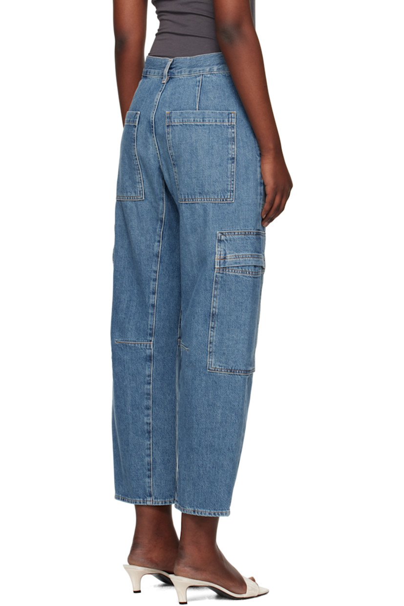 Tapered non-stretch regenerative cotton denim jeans. Fading, whiskering, and subtle distressing throughout.

· Loose-fit and straight-leg
· Belt loops
· Four-pocket styling
· Zip fly
· Darts at inseam
· Logo patch at outseam
· Flap pocket at outseams 
· Logo-engraved silver-tone hardware
· Contrast stitching in tan 

Part of the HUMANITY collection.

Supplier color: Elysian