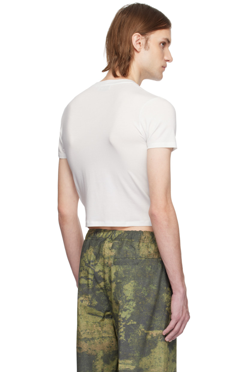 Stretch lyocell jersey T-shirt. 

· Trompe l'oeil graphic printed throughout
· Rib-knit crewneck

Supplier color: White