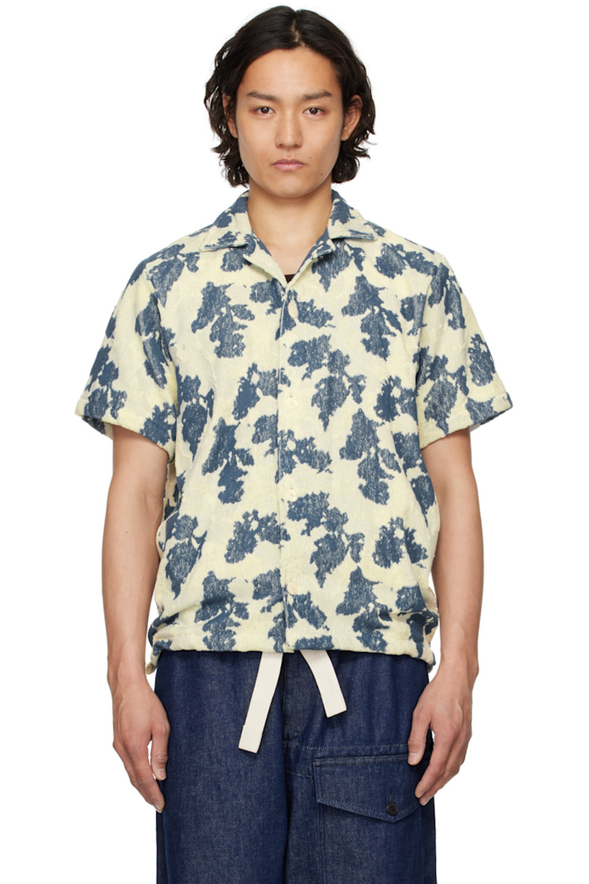 Heavyweight cotton terrycloth shirt. Jacquard graphic pattern throughout.

· Open spread collar
· Button closure
· Tennis-tail hem

Supplier color: Multi