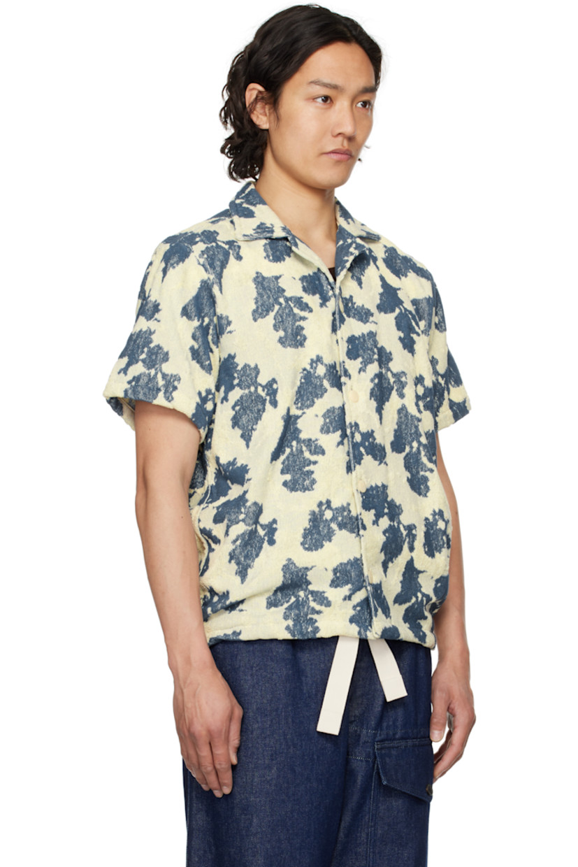Heavyweight cotton terrycloth shirt. Jacquard graphic pattern throughout.

· Open spread collar
· Button closure
· Tennis-tail hem

Supplier color: Multi
