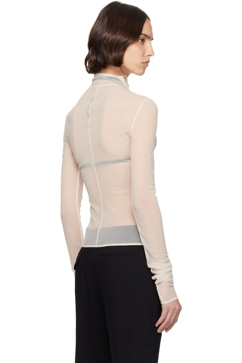 Sheer GRS-certified recycled polyester jersey jacket.

· Lightweight
· Stand collar
· Offset zip closure
· Offset shoulder seams
· Elasticized cuffs

Supplier color: Dove