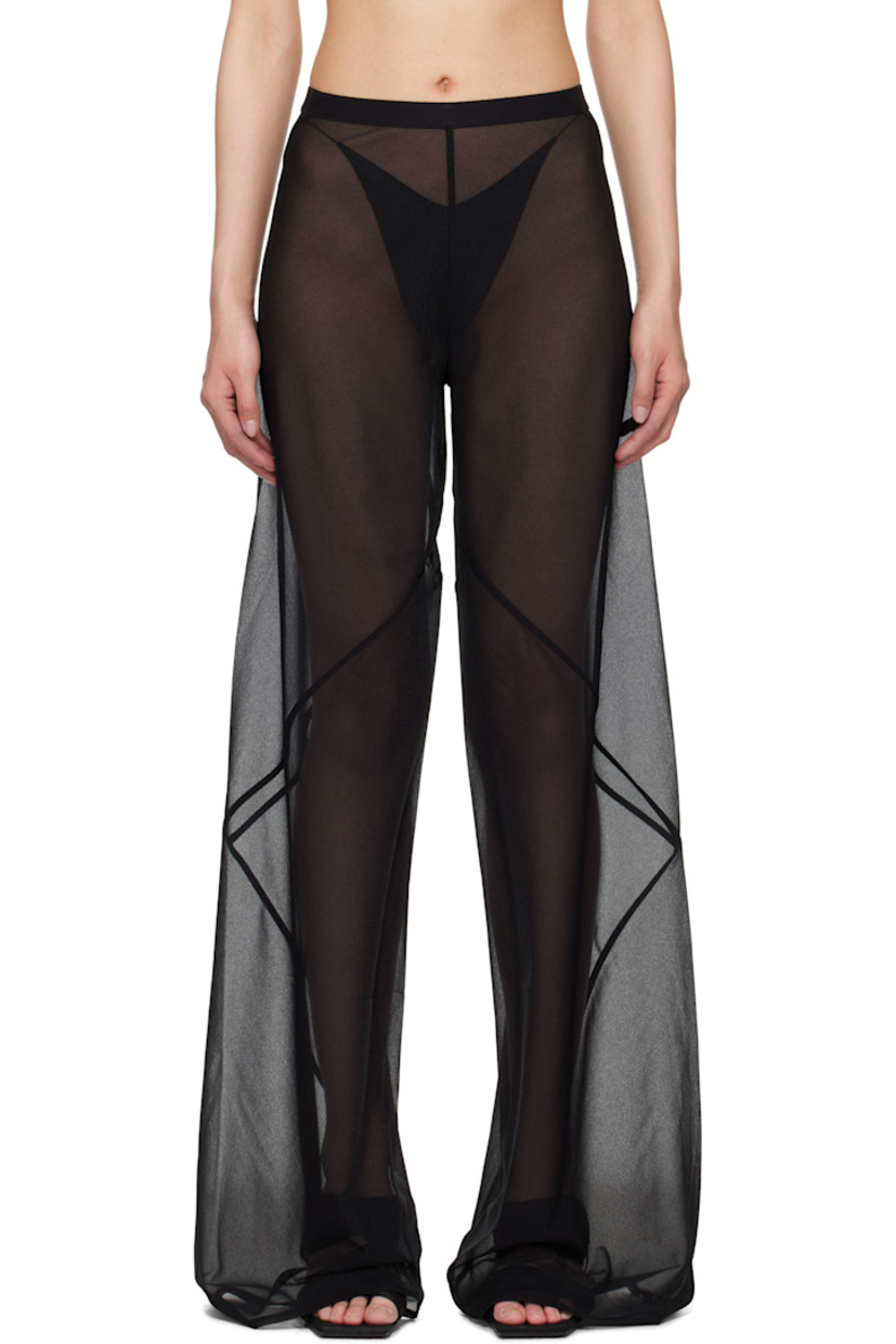 Bias-cut sheer recycled polyester organza trousers.

· GRS-certified recycled polyester
· Loose-fit
· Elasticized waistband

Supplier color: Black