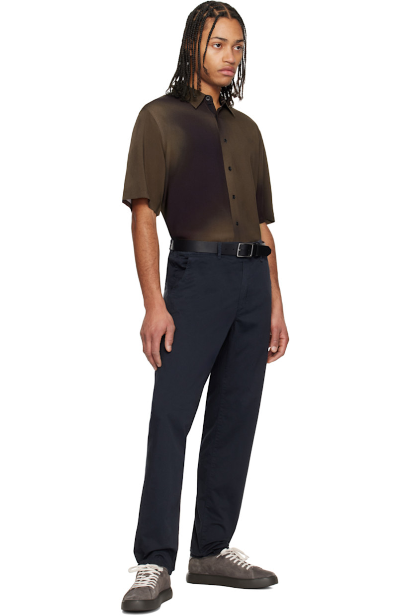 Slim-fit stretch cotton twill trousers.

· Mid-rise
· Belt loops
· Four-pocket styling
· Zip-fly
· Logo embroidered at back pocket

Supplier color: Salute