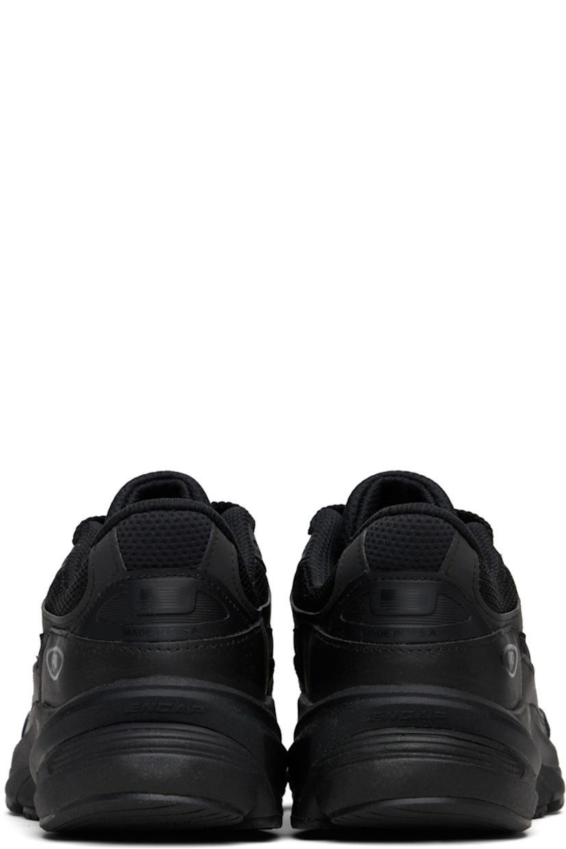 Low-top mesh and buffed leather sneakers.

· Rubberized trim throughout 
· Lace-up closure
· Logo patch at padded tongue
· Padded collar
· Logo appliqué at sides
· Text stamp at outer side
· Textured ENCAP® FuelCell rubber sole

Part of the Comme des Garçons Homme x New Balance collaboration.

Supplier color: Black