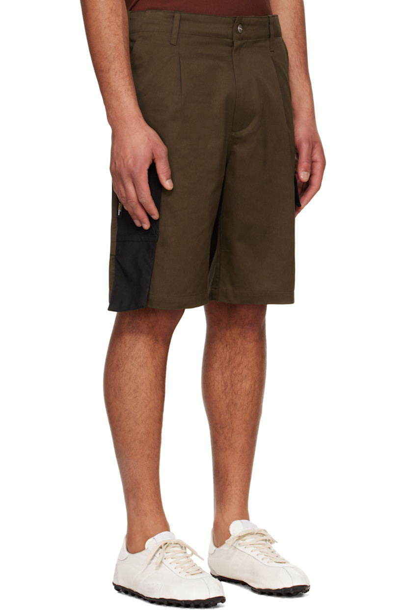 Cotton twill shorts. 

· Belt loops
· Three-pocket styling
· Zip fly
· Pleats at front
· Cordura® nylon canvas patch pockets at outseam
· Cargo pocket at outseam
· Logo-engraved silver-tone hardware

Supplier color: Dark brown