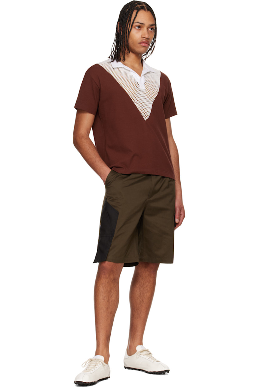 Cotton twill shorts. 

· Belt loops
· Three-pocket styling
· Zip fly
· Pleats at front
· Cordura® nylon canvas patch pockets at outseam
· Cargo pocket at outseam
· Logo-engraved silver-tone hardware

Supplier color: Dark brown