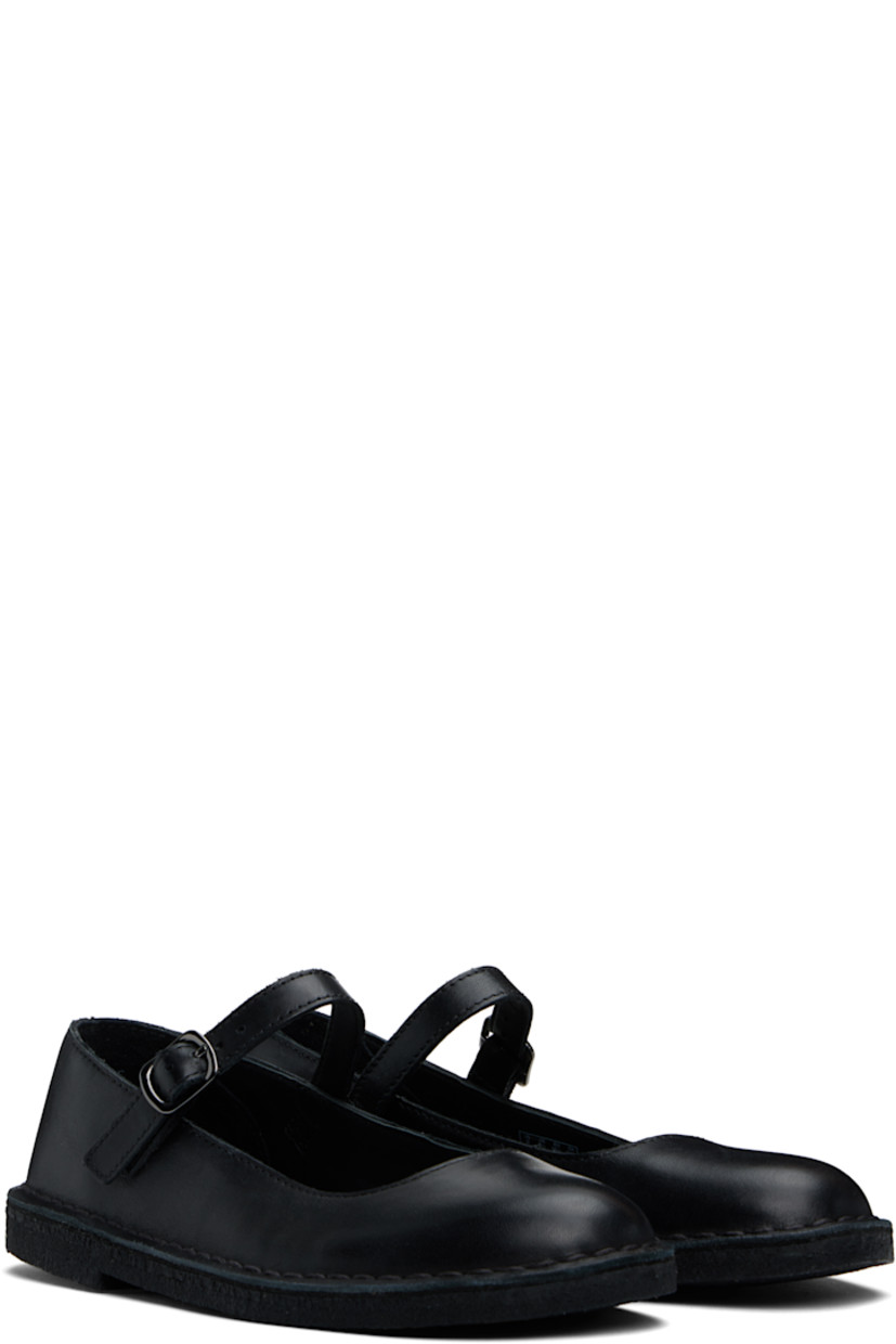 Buffed leather Mary Jane-style ballerina flats in black.

· Pin-buckle strap at vamp
· Suede and buffed leather lining
· Topstitching at welt
· FSC-certified crêpe-rubber sole

Supplier color: Black leather