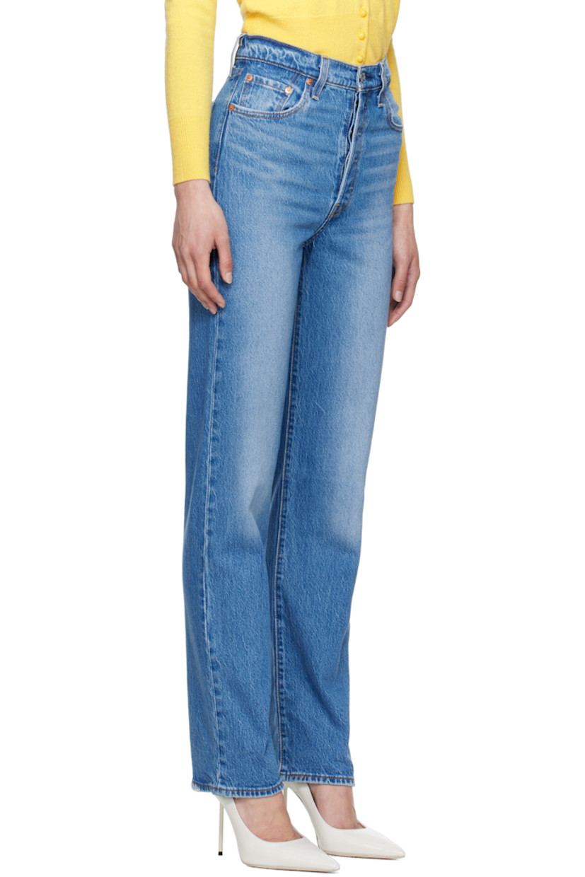 Straight-leg and slim-fit stretch denim jeans. Fading, whiskering, and subtle distressing throughout.

· High-rise
· Belt loops
· Five-pocket styling
· Button fly
· Leather logo patch at back waistband
· Logo flag at back pocket
· Logo-engraved silver- and copper-tone hardware
· Contrast stitching in tan

Supplier color: Dance around