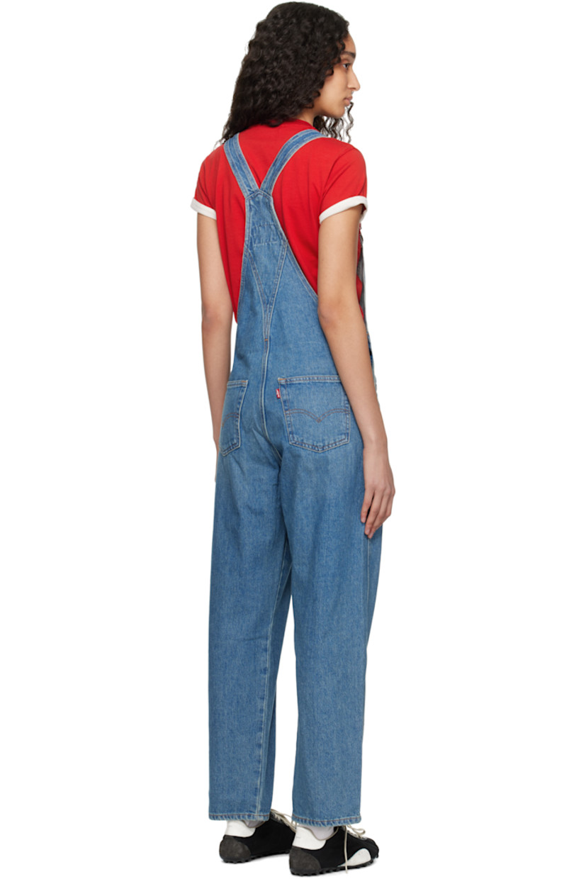 Non-stretch denim overalls. Fading throughout.

· Square neck
· Logo patch and patch pocket at chest
· Four-pocket styling
· Button fly
· Button fastening at outseams
· Adjustable shoulder straps
· Logo-engraved antiqued bronze-tone hardware
· Contrast stitching in tan
 
Supplier color: Fresh perspective