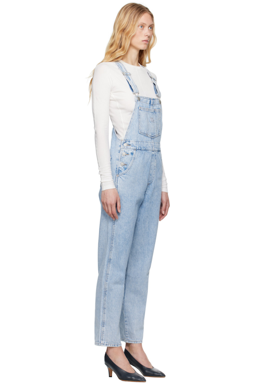 Straight-leg non-stretch denim overalls. Fading throughout.

· Square neck
· Patch pocket with logo patch at chest
· Four-pocket styling
· Mock fly
· Button fastening at outseams
· Adjustable shoulder straps
· Logo flag at back pocket
· Logo-engraved silver-tone hardware

Supplier color: Mesh intentions