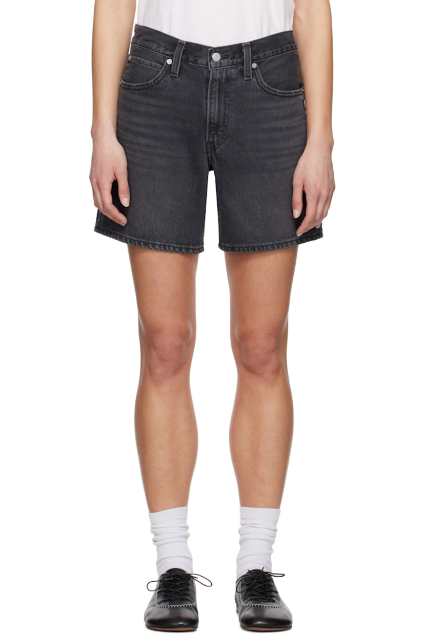 Baggy-fit non-stretch denim shorts. Fading, whiskering, and subtle distressing throughout.

· Mid-rise
· Belt loops
· Five-pocket styling
· Zip fly
· Jacron logo patch at back waistband
· Logo flag at back patch pocket
· Logo-engraved silver-tone hardware

Supplier color: Wandering spirit