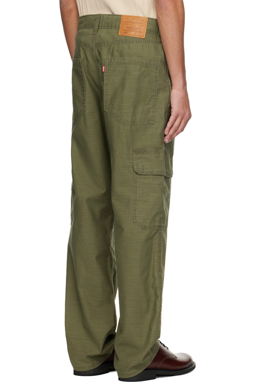 Straight-leg slub cotton twill cargo pants. 

· Belt loops
· Five-pocket styling
· Zip-fly
· Cargo pocket at outseams
· Leather logo patch at back waistband
· Logo flag at back pocket

Supplier color: Ivy green