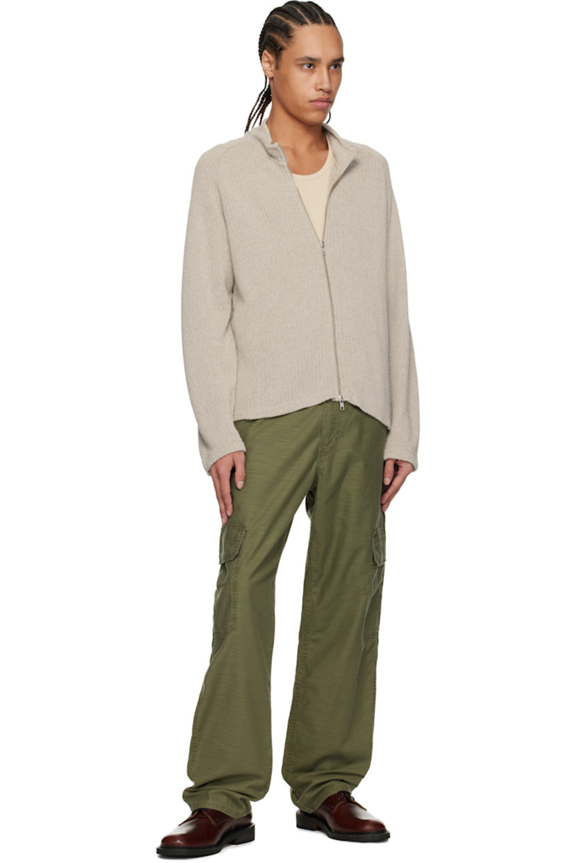 Straight-leg slub cotton twill cargo pants. 

· Belt loops
· Five-pocket styling
· Zip-fly
· Cargo pocket at outseams
· Leather logo patch at back waistband
· Logo flag at back pocket

Supplier color: Ivy green