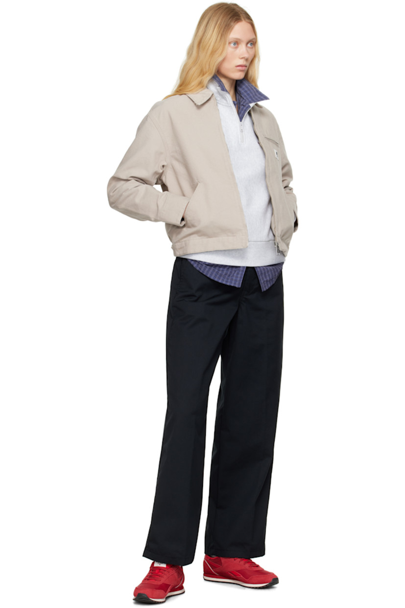 Loose-fit 12 oz organic cotton Dearborn canvas jacket.

· Corduroy spread collar
· Zip closure
· Zip pocket and logo patch at chest
· Welt pockets
· Adjustable press-stud fastening at cuffs
· Adjustable press-stud tabs at back hem
· Unlined
· Logo-engraved silver-tone hardware

Supplier color: Dusky beige/Dusky beige (stone canvas)