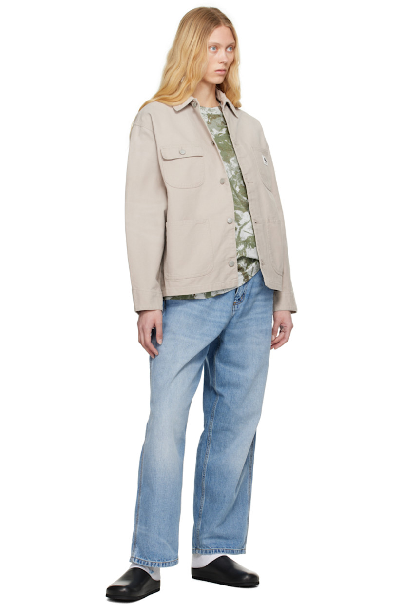 Loose-fit 12 oz non-stretch denim jeans. Fading, whiskering, and subtle distressing throughout. 

· Belt loops
· Mid-rise
· Five-pocket styling
· Zip fly
· Patch pockets at outseam
· Hammer loop and patch pocket at outseam
· Logo patch at back pocket
· Logo-engraved gunmetal-tone hardware
· Contrast stitching in tan

Supplier color: Blue (burst washed)