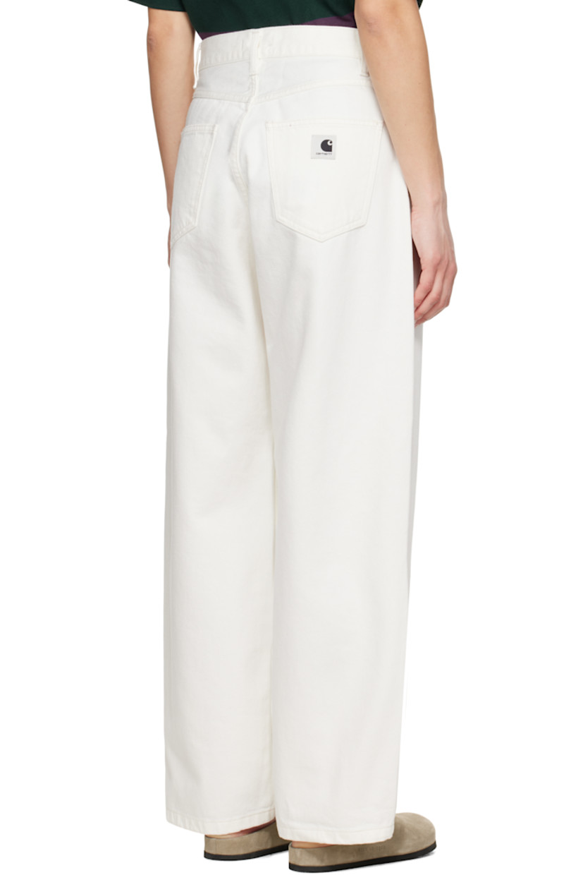 Loose-fit 12 oz non-stretch denim jeans. 

· Mid-rise
· Belt loops
· Four-pocket styling
· Zip fly
· Logo patch at back pocket
· Logo-engraved silver-tone hardware

Supplier color: White (rinsed)