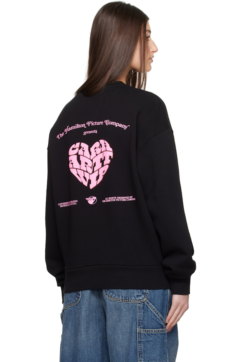 Loose-fit heavyweight French terry sweatshirt. 

· Garment-washed
· Rib-knit crewneck, hem, and cuffs 
· Embroidered logo graphic at chest 
· Dropped shoulders 
· Text and logo graphic printed at back 

Supplier color: Black