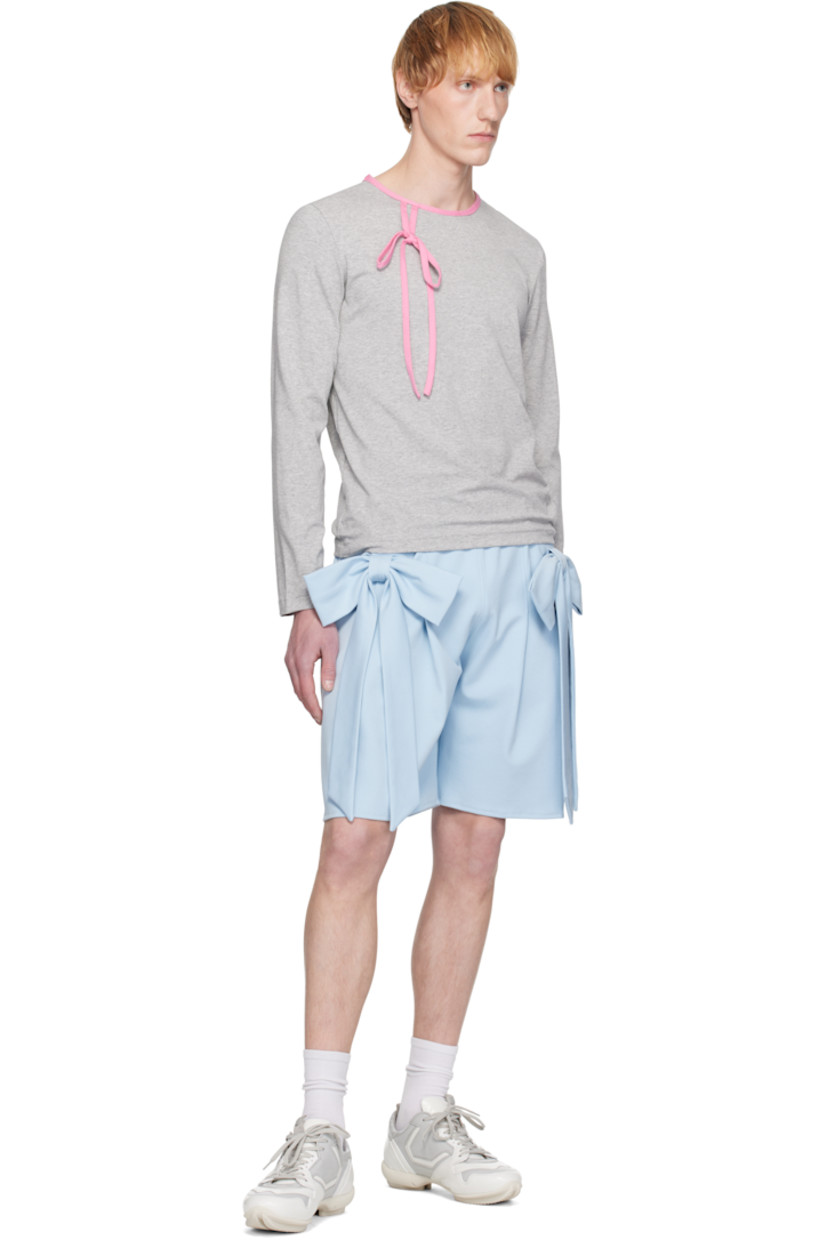 Stretch viscose jersey top.

· Crewneck
· Self-tie bow accent at collar

Supplier color: Grey