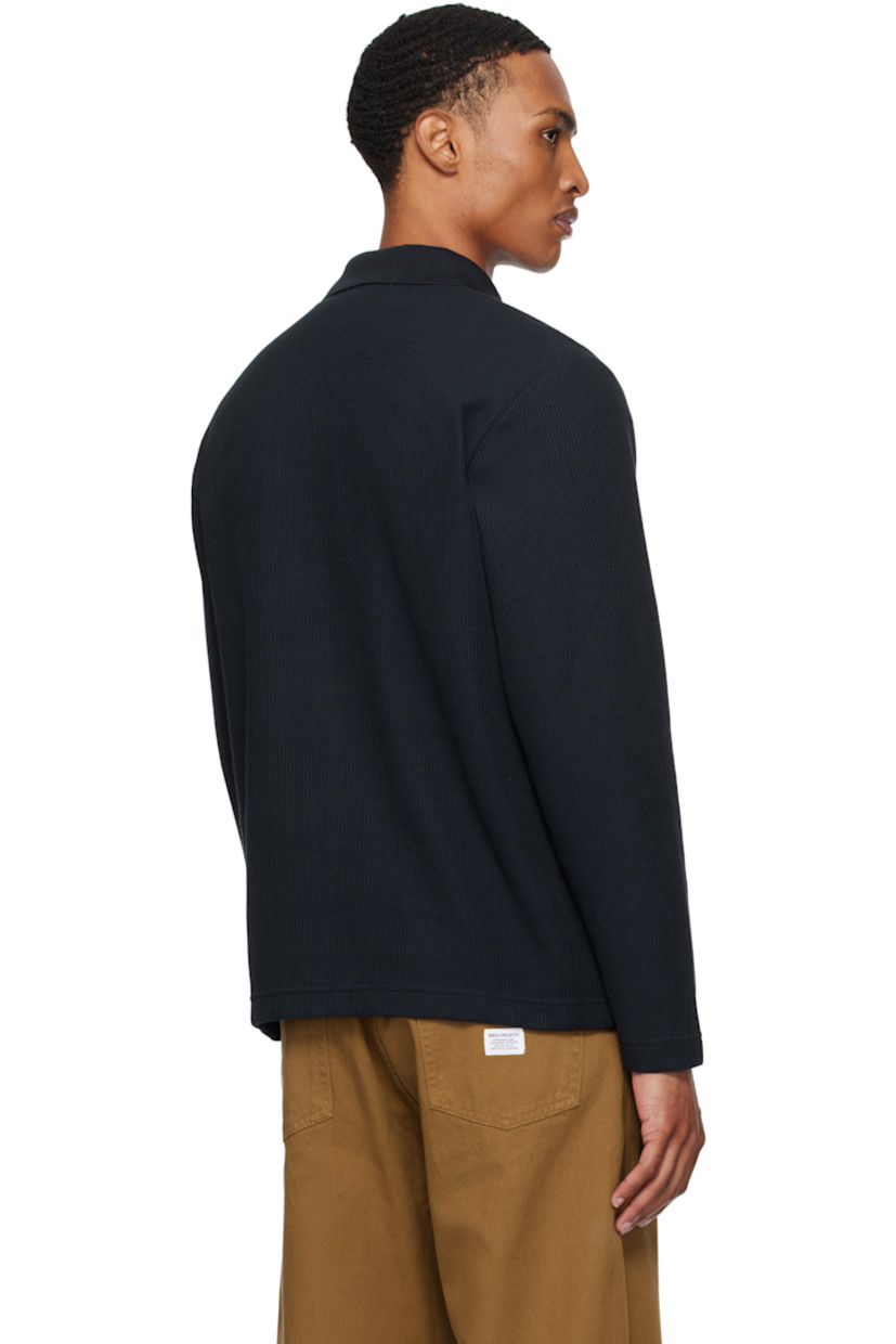 Rib-knit cotton-blend polo.

· Spread collar
· Two-button placket

Supplier color: Dark navy