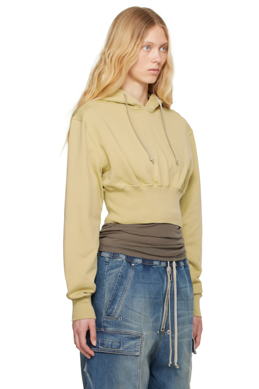 GOTS-certified organic cotton fleece hoodie.

· Drawstring at hood
· Cropped hem
· Rib-knit hem and cuffs
· Central seam at back
· Logo-woven webbing strap at interior

Supplier color: Parchment