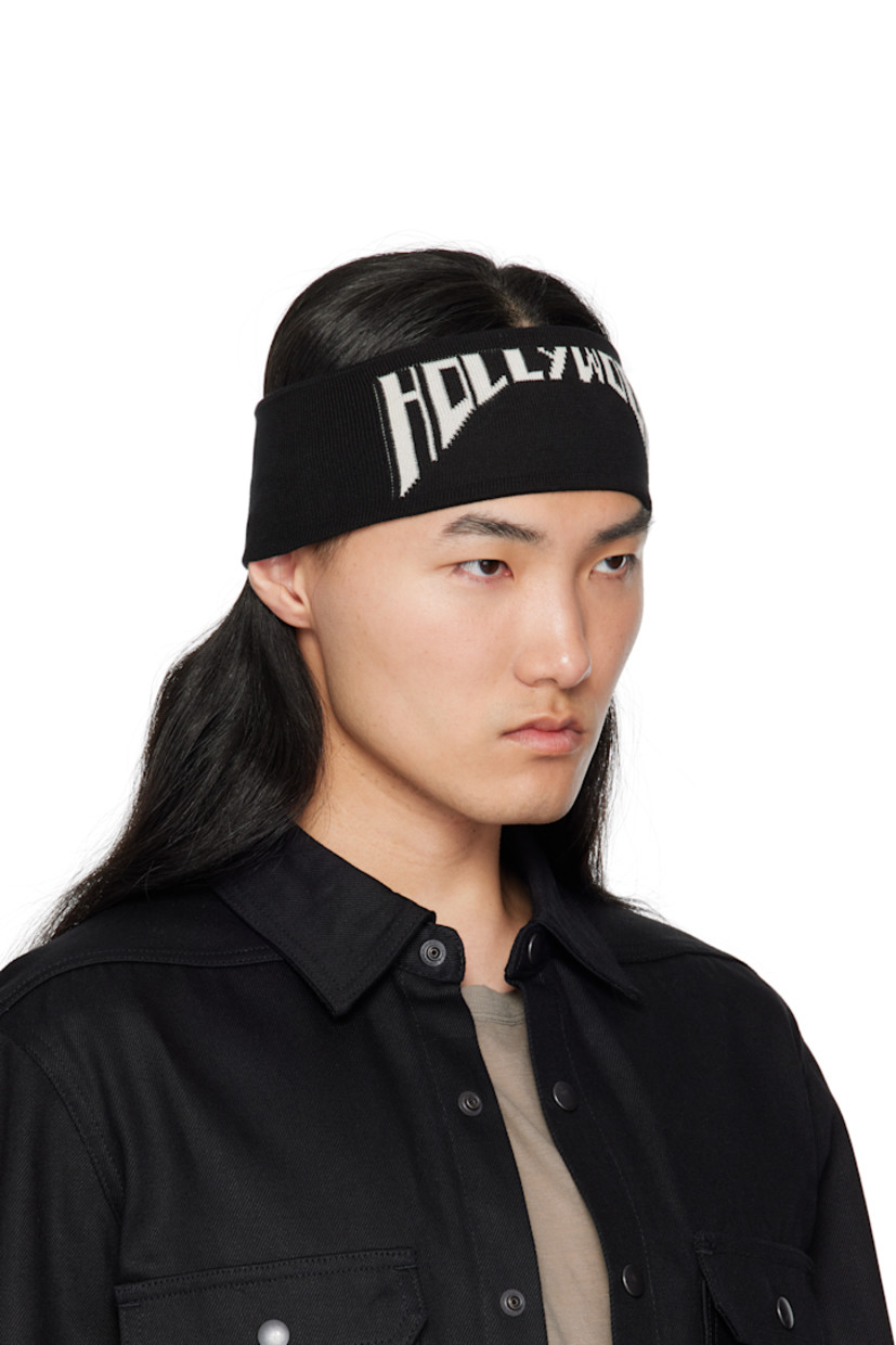 Rib-knit organic cotton headband. Jacquard text at face.

Supplier color: Black/Pearl