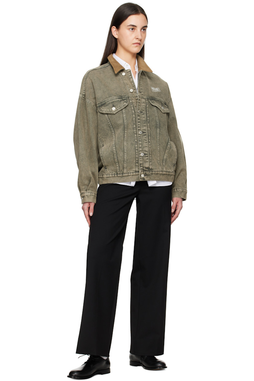 Non-stretch 12 oz denim jacket. Fading throughout.

· Corduroy spread collar
· Button closure
· Logo printed at chest
· Flap and welt pockets
· Dropped shoulders
· Single-button barrel cuffs
· Twin pleats at back yoke
· Adjustable button tabs at back hem
· Logo-engraved silver-tone hardware

Supplier color: Multi grey