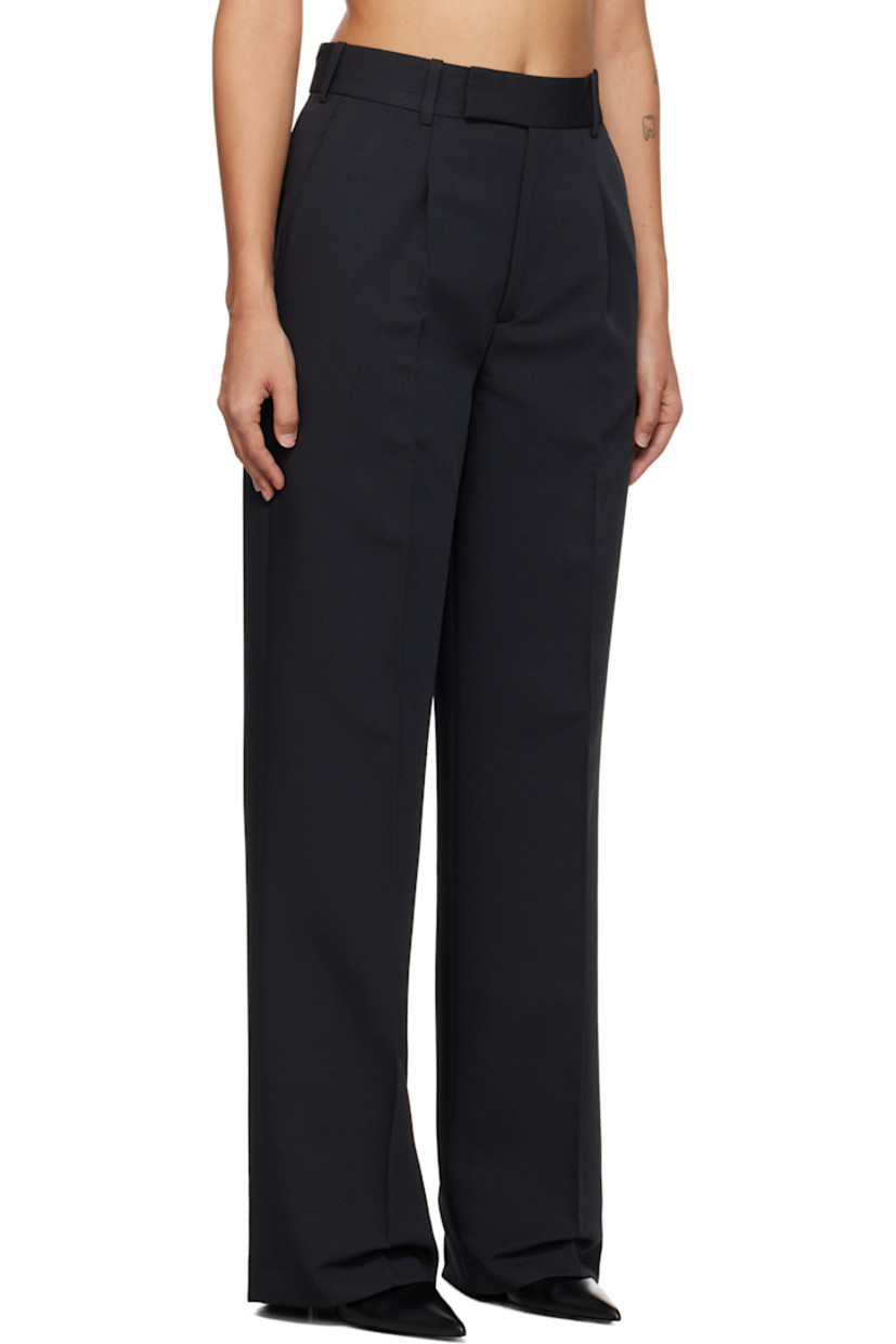 Relaxed-fit recycled polyester twill trousers.

· Belt loops
· Four-pocket styling
· Zip-fly
· Pleats at front
· Creased legs

Supplier color: Black