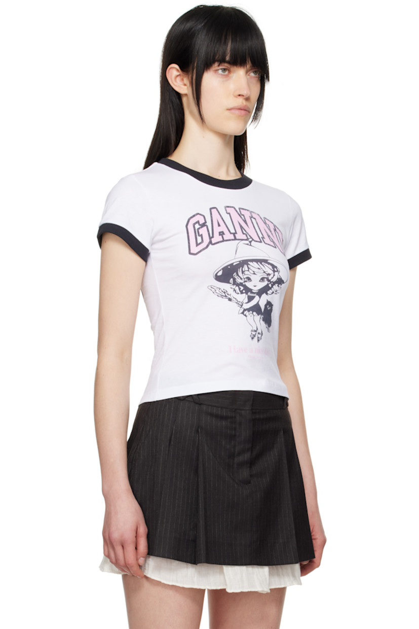 Organic cotton jersey T-shirt.

· Rib-knit crewneck and cuffs
· Logo, graphic, and text printed at front

Supplier color: Bright white