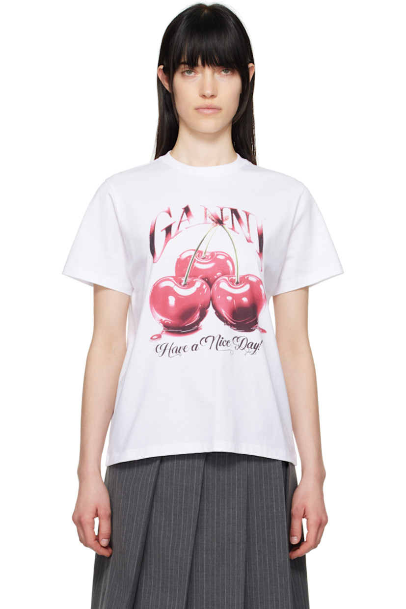 Organic cotton jersey T-shirt.

· Rib-knit crewneck
· Logo, graphic, and text printed at front

Supplier color: Bright white