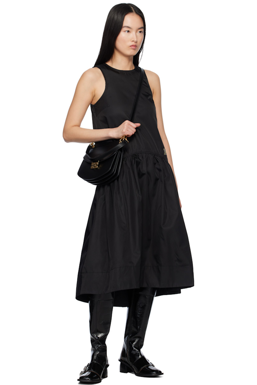 Knee-high crinkled patent faux-leather boots in black.

· Pin-buckle straps throughout
· Square toe
· Elasticized gusset at collar
· Zip closure at inner side
· Buffed faux-leather lining
· Lacquered block heel with rubber injection
· Rubber sole
· Logo-engraved silver-tone hardware
· Heel: H2.25"

Supplier color: Black