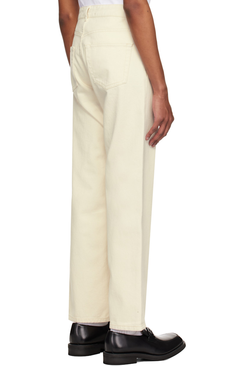 Loose-fit non-stretch denim jeans. 

· Belt loops
· Four-pocket styling
· Button fly
· Logo-engraved antiqued silver-tone hardware

Supplier color: Natural white