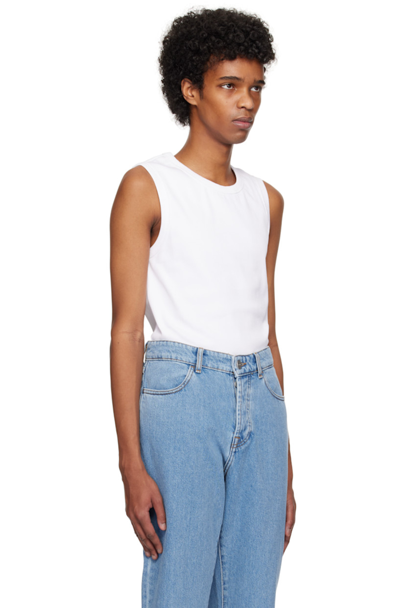 Mercerized stretch organic cotton ribbed jersey tank top. Crewneck. 

Supplier color: Optic white