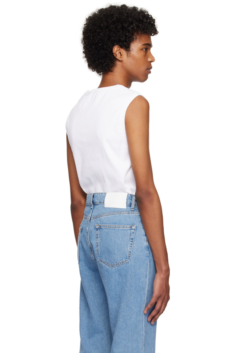 Mercerized stretch organic cotton ribbed jersey tank top. Crewneck. 

Supplier color: Optic white