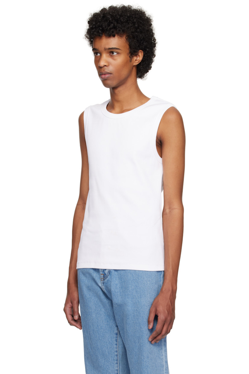 Mercerized stretch organic cotton ribbed jersey tank top. Crewneck. 

Supplier color: Optic white