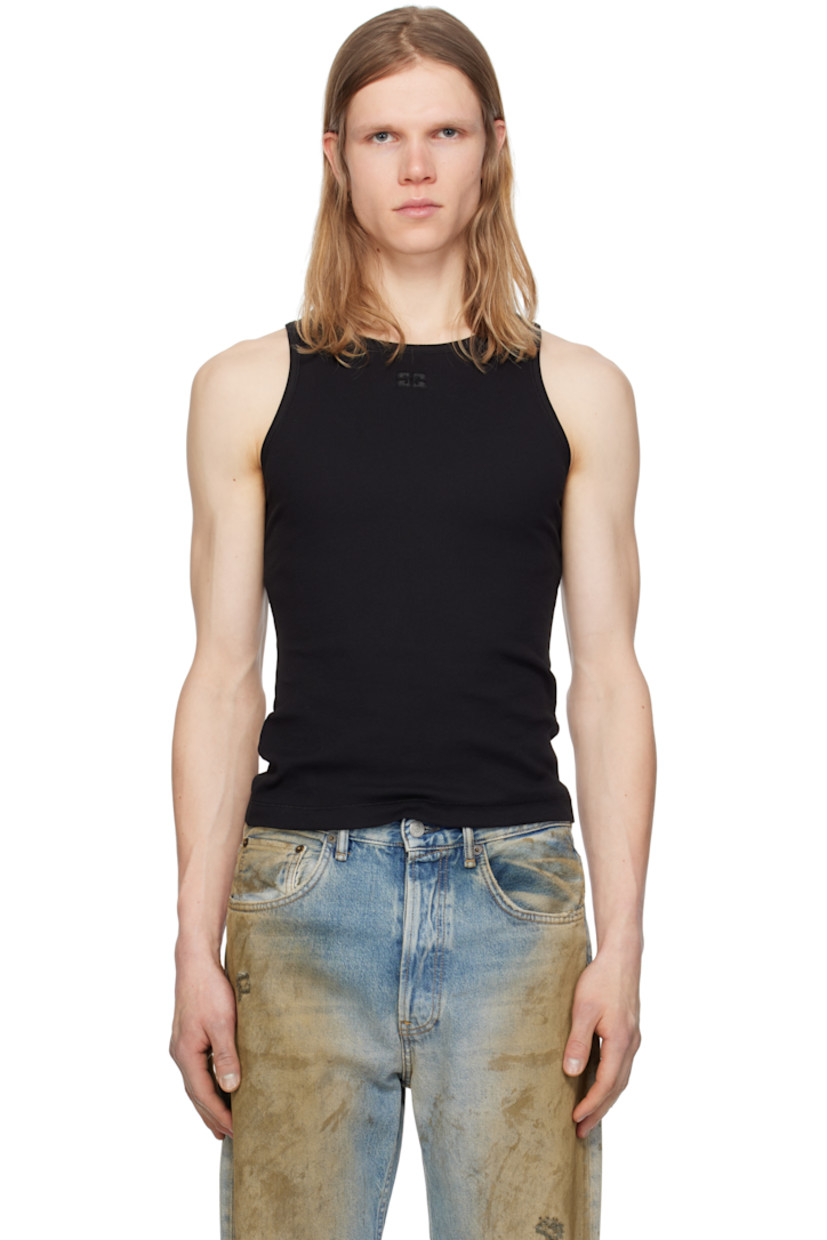 Slim-fit stretch GOTS-certified organic cotton ribbed jersey tank top. 

· Crewneck
· Logo embroidered at chest

Supplier color: Black