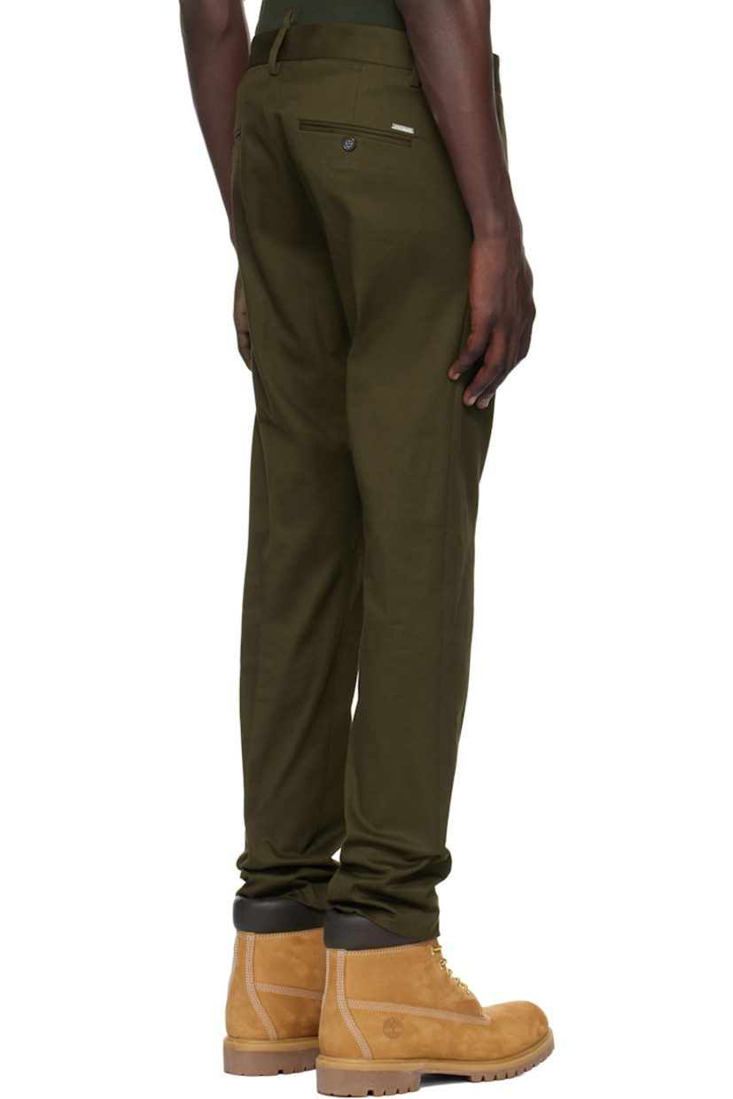 Slim-fit stretch cotton twill trousers.

· Belt loops
· Four-pocket styling
· Button-fly
· Logo plaque at back 

Supplier color: Military green