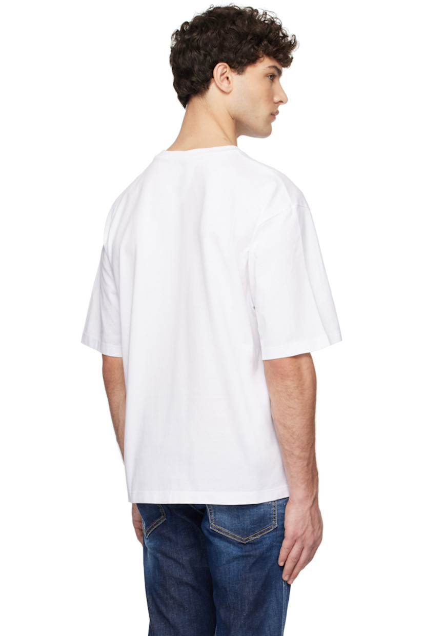 Loose-fit cotton jersey T-shirt.

· Rib-knit crewneck
· Faded logo and text printed at chest

Supplier color: White
