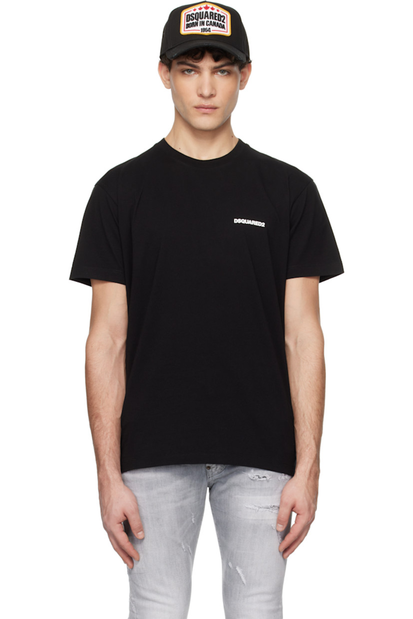 Cotton jersey T-shirt.

· Rib-knit crewneck
· Logo printed at chest
· Logo, text, and graphic printed at back

Supplier color: Black