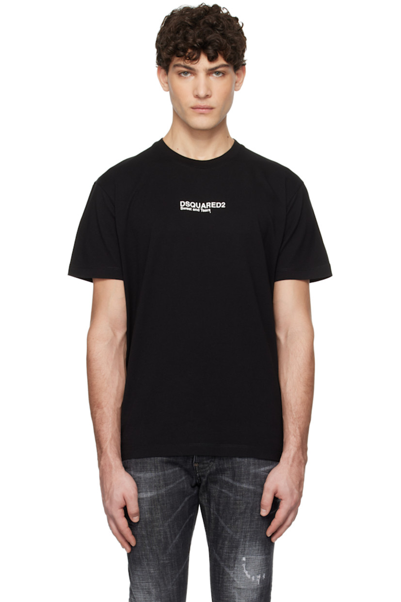 Cotton jersey T-shirt.

· Rib-knit crewneck
· Logo and text printed at front

Supplier color: Black