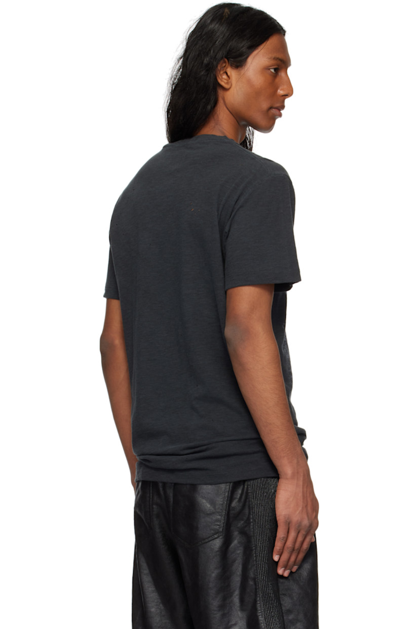 Cotton- and viscose-blend jersey T-shirt. Fading and distressing throughout.

· Rib-knit crewneck
· Logo graphic printed at front
· Tennis-tail hem

Supplier color: Black olive