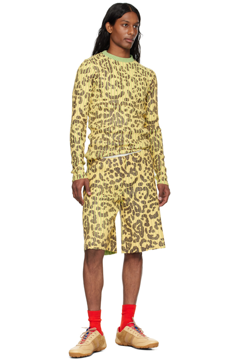 Coated rib-knit merino wool- and acrylic-blend sweater. 

· Leopard pattern printed throughout
· Crewneck

Supplier color: Leopard