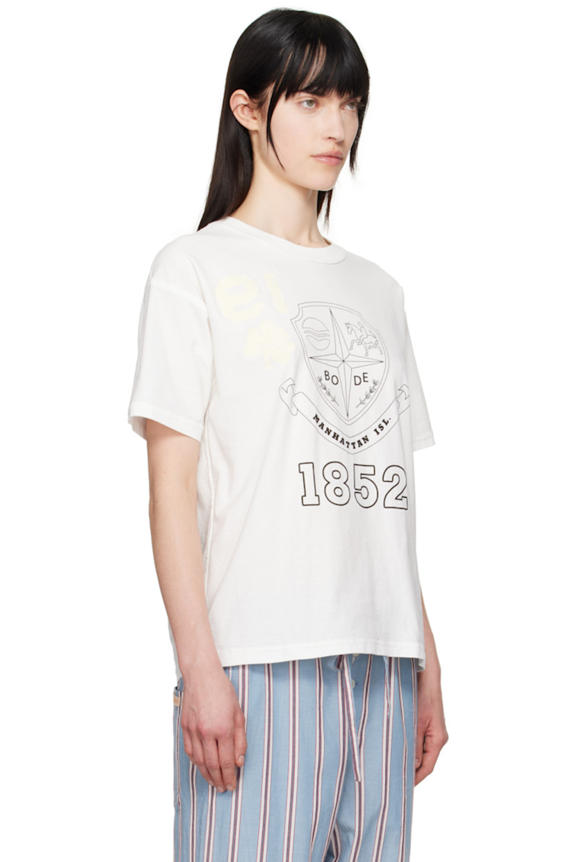Reversible cotton jersey T-shirt.

Reverse in white cotton jersey.

· Lightweight and semi-sheer
· Rib-knit crewneck
· Text and logo graphic printed at chest
· Text and graphic printed at interior

This item is part of a limited run of 203.

Supplier color: Cream