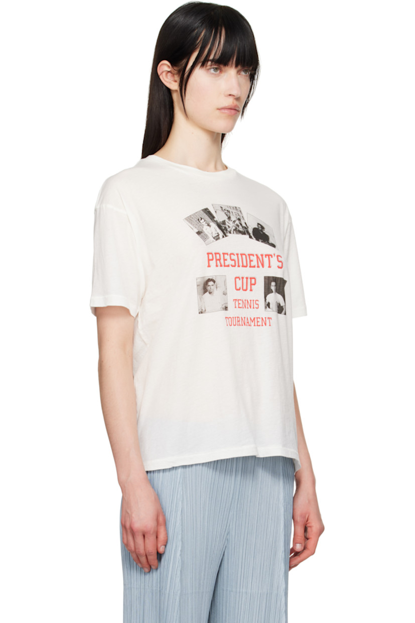 Semi-sheer cotton jersey T-shirt.

· Rib-knit crewneck
· Graphic and text printed at front

This item is part of a limited run of 153.

Supplier color: Cream