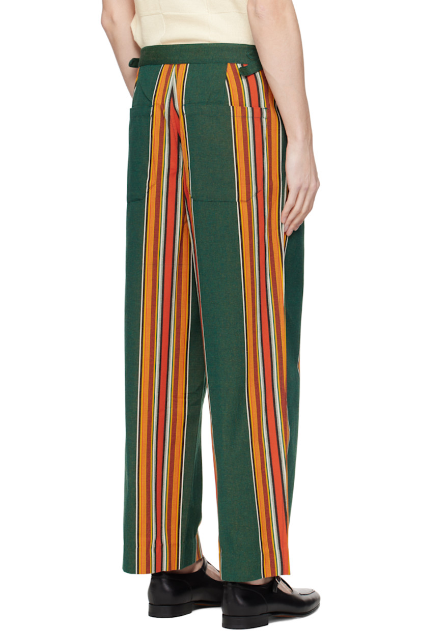Wide-leg cotton canvas trousers. Stripes throughout.

· Mid-rise
· Cinch tabs at waistband
· Four-pocket styling
· Zip fly
· Pleats at front

This item is part of a limited run of 35.

Supplier color: Multi