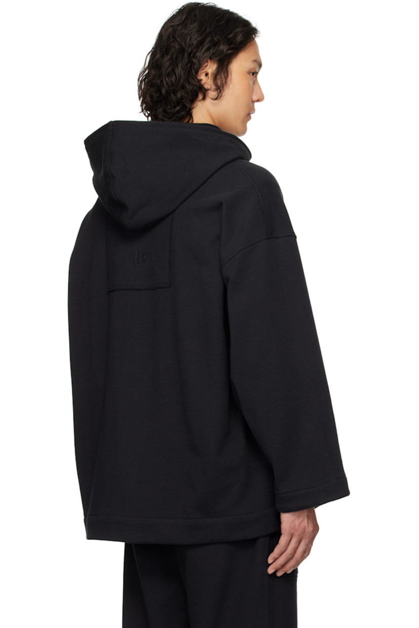 Oversized French terry hoodie. 

· Logo hardware at zip closure 
· Patch pockets 
· Rib-knit hem 
· Dropped shoulders 
· Logo embroidered at back 

This item is part of a limited run of 70. 

Supplier color: Black